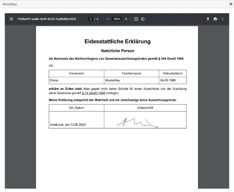 Eidesstattliche Erklärung