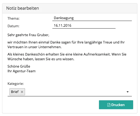 Notiz bearbeiten